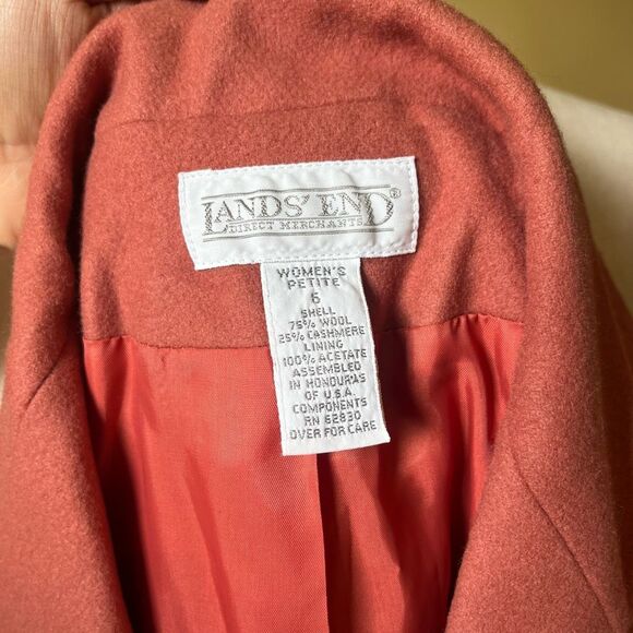 Vintage Lands' End Wool Cashmere Blazer Jacket Single‎ Button Women's Petite 6P - Picture 6 of 8